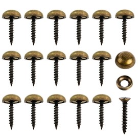 CChiai 16PCS Pure Copper Decorative Screw Set with 15mm Self-Tapping Screws and Washers for Wooden Vintage Furniture, Cabinet, Chests, Jewellery Box