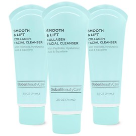 Global Beauty Care Smooth & Lift Collagen Facial Cleanser – Peptides, Hyaluronic Acid & Squalane, 3-Pack (3x 2 fl oz)