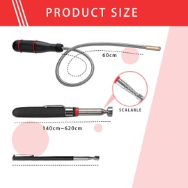 ElevaPulse Set of 3 Magnetic Rod Telescopic Set, Magnetic Lifter with Extra Strong Rod Magnet, Flexible Telescopic Magnet Tool for Workshop and Home, High-Quality Materials and Ergonomic Design