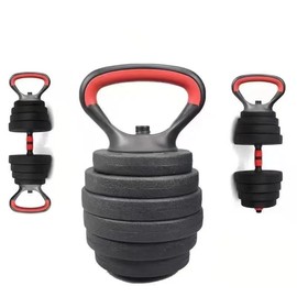 LMS DATA Adjustable Kettlebell Handles for Weight Plates – Converts Dumbbells into Kettlebells for Strength Training, Features Non-Slip Grips for a Secure Hold