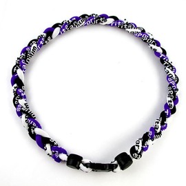 MapofBeauty unisex adult 18" Sport Style Three Colors Fashion Three Braided Rope Tornado Necklace (Purple/Black/White)