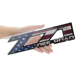 2Pc Z71 Off Road Decals Stickers Emblem Replacement for Silverado Z71 2001-2006 Bed Side 1500 2500 HD (US Flag)