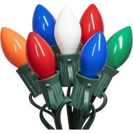 SOTOPOO C9 Vintage Christmas Lights Outdoor Multicolor Christmas Tree Lights, 25FT Colorful Christmas Lights for Home Yard Indoor Outdoor Christmas Decorations, 27Pcs E17 Bulbs (2 Spare Bulbs)