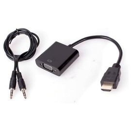 Connect HDMI to VGA Female + 3.5mm Audio Adapter - Ideal for Connecting HDMI Devices to Older Monitors, TVs, or Projectors - Includes 3.5mm Audio Cable