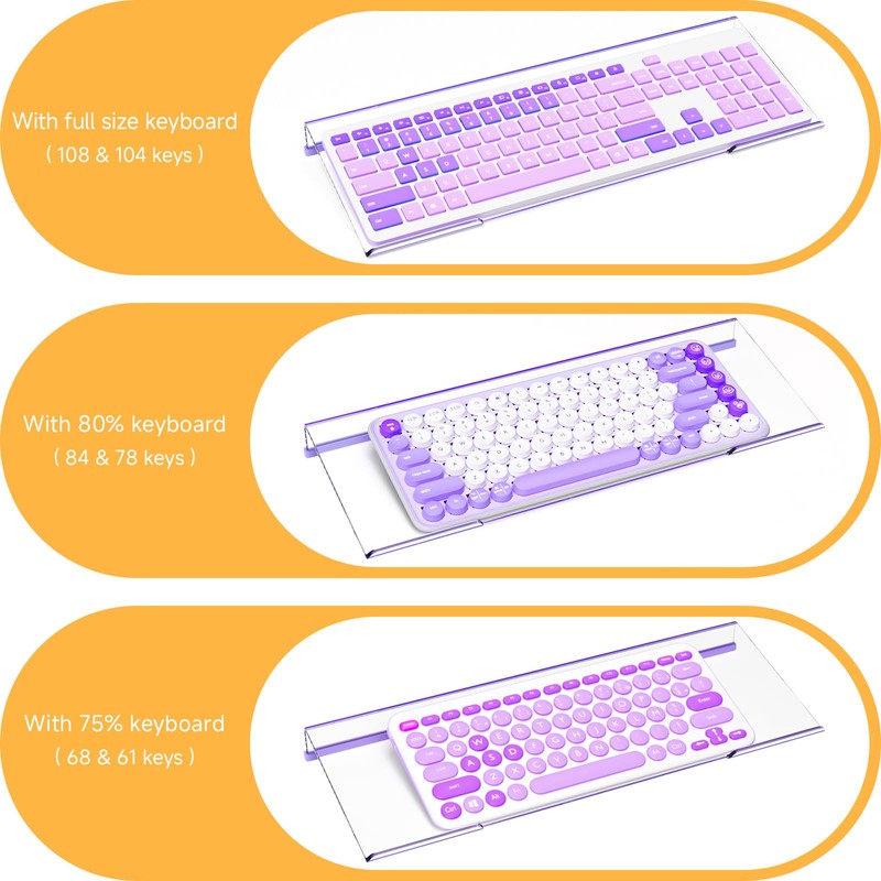 Rulyyo Ergonomic Computer Keyboard Stand - 17 Inch Clear Acrylic