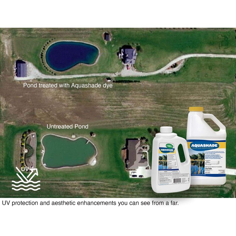 Aquashade Blue Pond Dye - 1 Gallon EPA-Approved Sunlight Blocker
