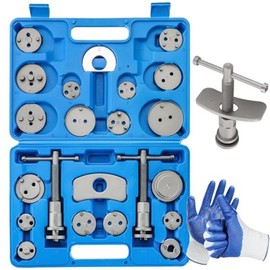 24pcs Brake Caliper Tool, Heavy Duty Disc Brake Caliper Tool Set, Wind Back Kit for Brake Pad Replacement, Master Disc Brake Caliper Tool Kit Fits Most American, European Makes/Models (Black) - Colour: Blue