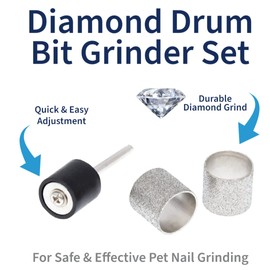 Bucchelli Pet Nail Grinder Diamond Wheel - 120 grit Rotary Tool Sanding Bands for Pet Nail Dremel Tool - Compatible with Any 1/2 inch Mandrel Grinding Tool, (80 grit)