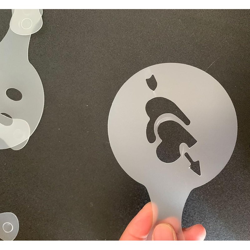 16-Pack Coffee Stencils Plastics Molds for Cookies Baking Dessert Cappuccino