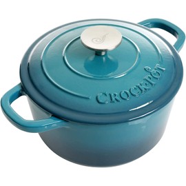 Crock-Pot Artisan Round Enameled Cast Iron Dutch Oven, 3-Quart, Gradient Teal