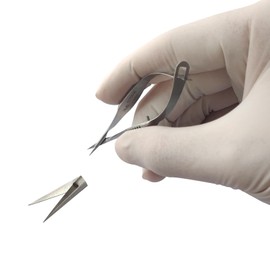 RWD VANNAS Micro Scissors, 3.2" Straight Fan Tip, Extra Sharp Spring Action Squeeze Scissors for Stitch Cutting, Embroidery, ENT, Eye, Skin, Dental, and Veterinary Surgery (8cm) - S11036-08