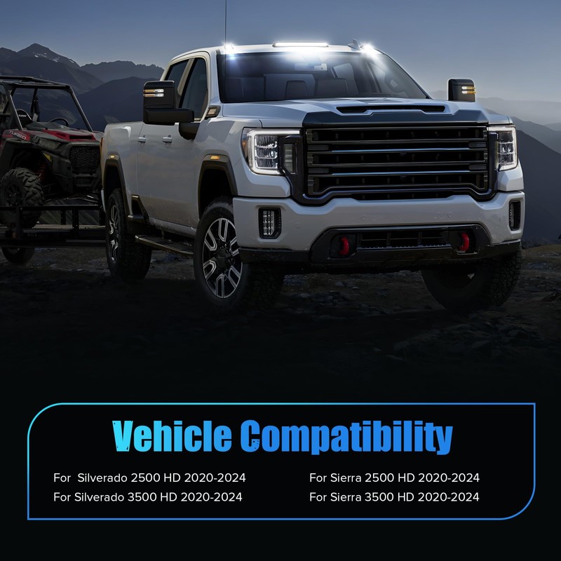 LUDARM LED Cab Roof Light Compatible with Silverado Sierra 2500HD