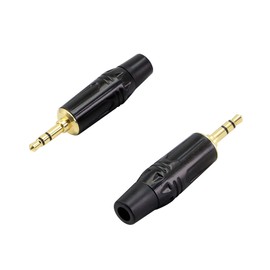 YACSEJAO 1/8" Replacement TRS Plugs 2-Pack Heavy Duty 3.5mm Solder Type DIY Audio Cable Connector for 3 Pole Stereo Equipment