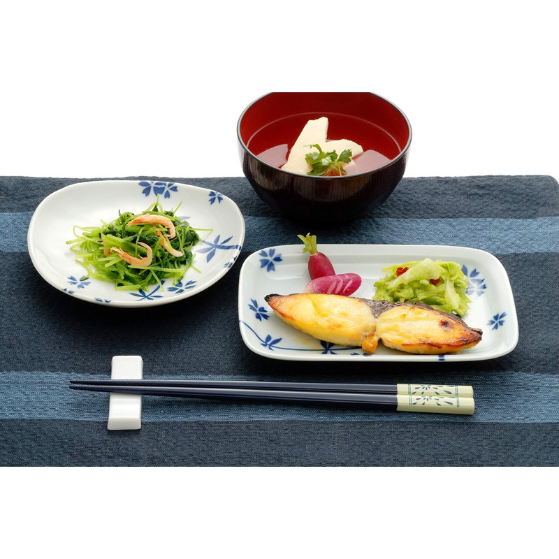 Meiwa Kin Pottery Edo Kouen Square Plate (3 Patterns)