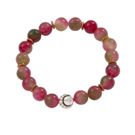 Alex and Ani Pink Agate Beaded Stretch Bracelet
