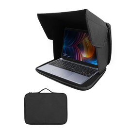 DOOCECIY 12-14 Inch Laptop Sun Shade for Outside, Foldable Laptop Bag 2 In 1 Laptop Shade for Working Outdoor