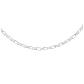 Tuscany Silver Sterling Silver 3.9mm Rectangle Pea Chain 22", Sterling Silver