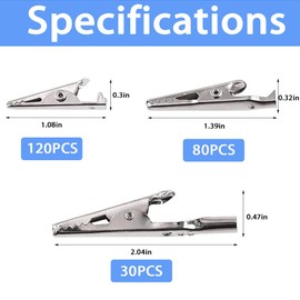 XINTAIHELE Metal Alligator Clip Clamp Assortment Kit Electrical Test Crocodile Clips Charging Clamped Jumper Helper 230PCS