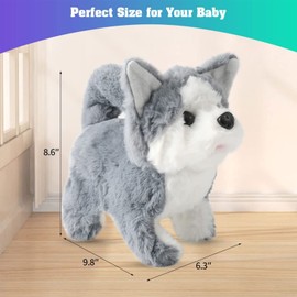 EKKONG Toy Dog for Children, Interactive Plush Toy, Electronic Dog, Toy Pet with Walking, Barking, Tail Wagging, for Girls and Boys (Hoarse)