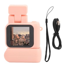 Small DV Camera 1080P HD 1.44in Color Screen Small DVR Camcorder Video Recorder Photography Thumb Camera with Flashlight Charging Case Pink