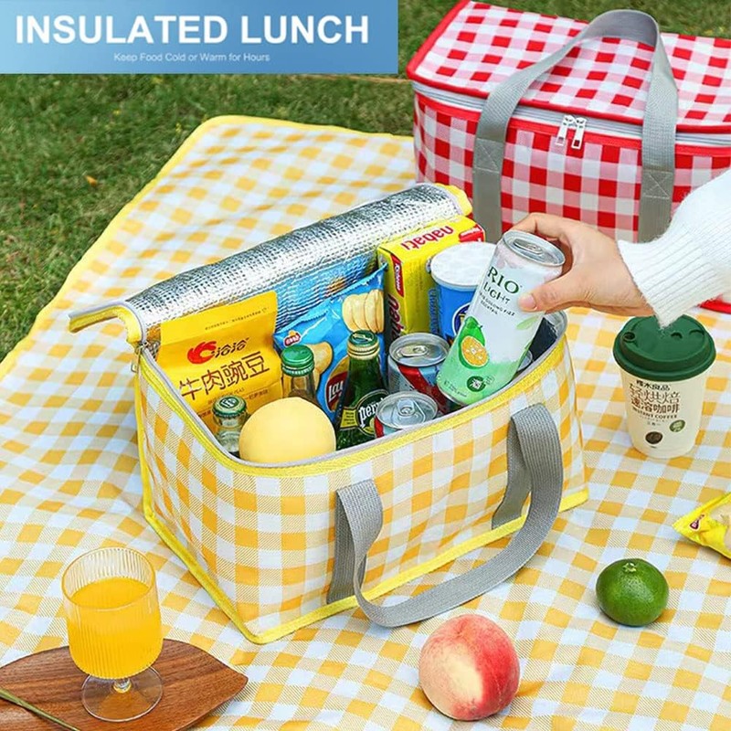 DIELOVEHUA Picnic Bag, Thermal Bag, Cooler Bag with Zip, Reusable,