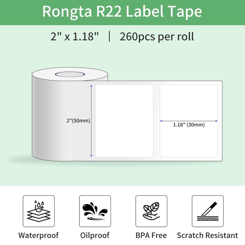 Rongta Label Tape for R22, Labels/Roll, Standard Laminated Thermal Label
