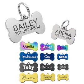 Etiqueta de Identificación de Perro de Huesos, Placa de Identificación Personalizada Tallada por ...