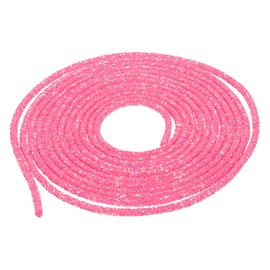 MECCANIXITY 5 Yard 6mm 0.24 inch Glitter Sequins Rope Sequins Rhinestone Tube Cord for DIY Wedding Dresses Costume Clothing Shoes Jewelry Accessory Dark Pink