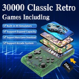 Hedlaoy R40S Pro Handheld Game Console,30000 HD Games Mini Retro Gaming Console,3.5-Inch IPS Screen,Built in 45 Emulators,256GB SD Card,3800mAh Battery