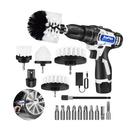 Cordless Drill, Electric Screwdriver with 25+1 Torque,16.8V Drill Brush Cleaning Brushes Set with 17pc Accessories,for Carpet Floor Bathroom Toilet Kitchen Ceramic Surface,Car Cleaning