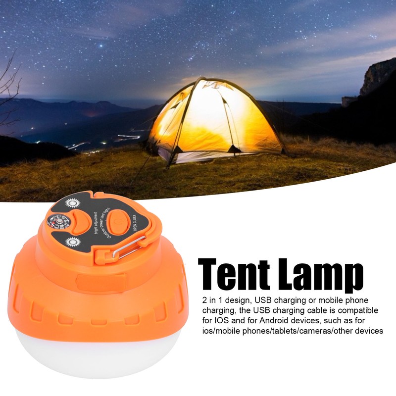 LED Tent Light USB Rechargeable Waterproof Hanging Lamp for Camping