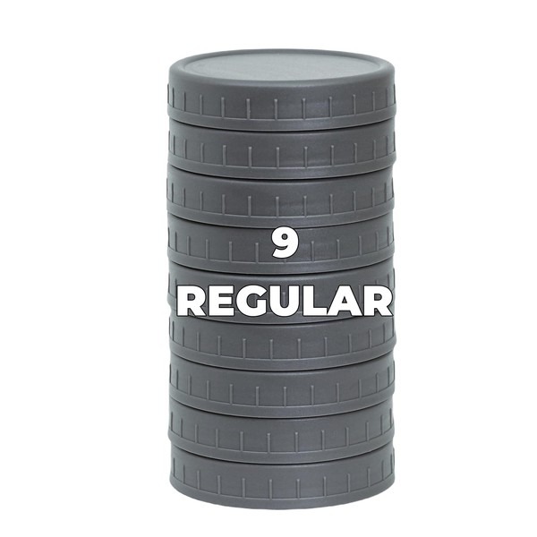 Bedgeta 9 Regular Mouth Mason Jar Lids with Silicone Ring,Thickened