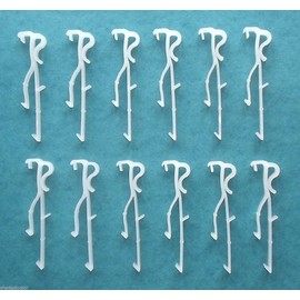 12 Pack - 2" Double Slat Valance Clips for Wood or Metal Venetian Blinds