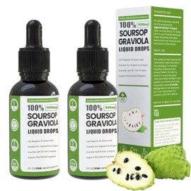 Soursop Bitters Liquid,100% Pure Organic Soursop Graviola Liquid Drops with Vitamin C | Immune Boost & Relax, Liver and Sleep, Sugar, Vegan, Non-GMO, Natural Flavor, 2 Fl Oz, 60 ml