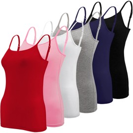 BQTQ 6 Pcs Women's Camisole Tank Top Spaghetti Strap Undershirts Camisoles, L