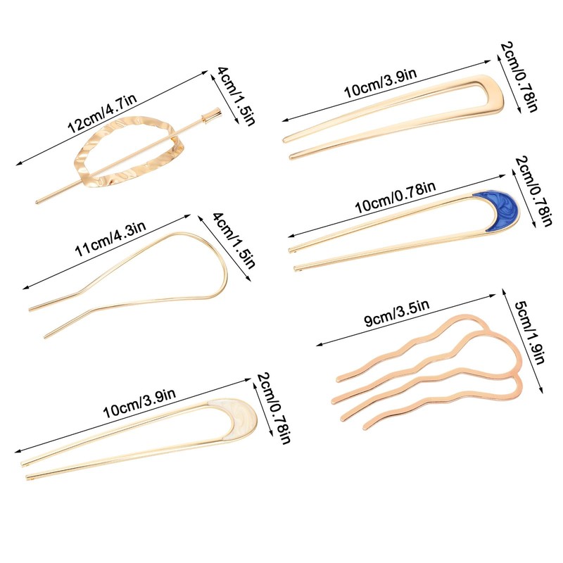 10Pcs French Twist Hair Pin, Metal U Shaped Hairpin, Non