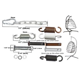 Patio Swing Egg Chair Hanging Kit Including Springs Pin Plug and Snap Hook, Hammock Chair Hanging Hardware - 250kg Weight Capacity, Assembly Accessories for Single Double Egg Chair With Stand (White)