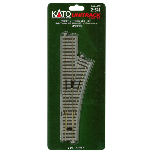 Kato USA Inc. HO #4 Manual Right-Hand Turnout KAT2841 HO Track