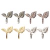 4 Pairs Of Curtain Hooks, Metal Leaf Curtain Hooks, Wall