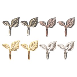 4 Pairs Of Curtain Hooks, Metal Leaf Curtain Hooks, Wall Decoration Hooks, Coat Hooks, Curtain Accessories, Suitable For Living Room, Entrance Hall, Bedroom, Shower Room