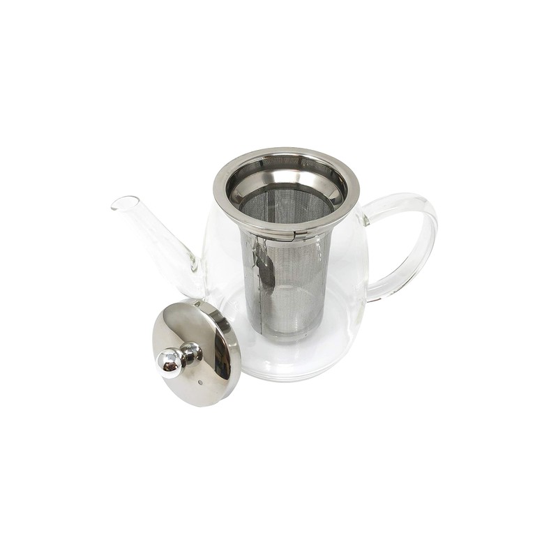 Borosilicate Glass Teapot with Removable Stainless Steel Infuser, 4 Cups