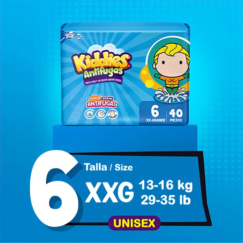 Pañales Kiddies Antifugas Talla 6 Xxg Unisex 80 Piezas Género