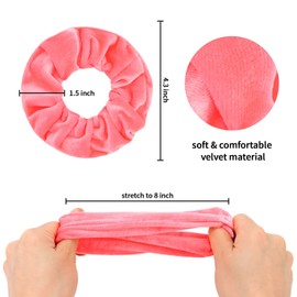 Whavel 12 Pack Velvet Scrunchies Soft Hair Scrunchies Ponytail Holder Elastic Scrunchy Hair Bands Ties, Velvet Hair Scrunchies Hair Accessories for Women Girls (Neon color)