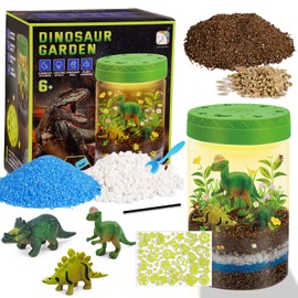 Dinosaur Terrarium - Set with Accessories for a Miniature Ecosystem - Toy for Raising Plants