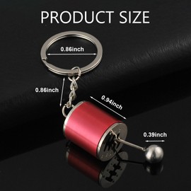 leechio 1 PC Car Shift Head Keychain, Mini Cool Keychains, Suitable for Most Cars, Trucks, SUVs (Red)