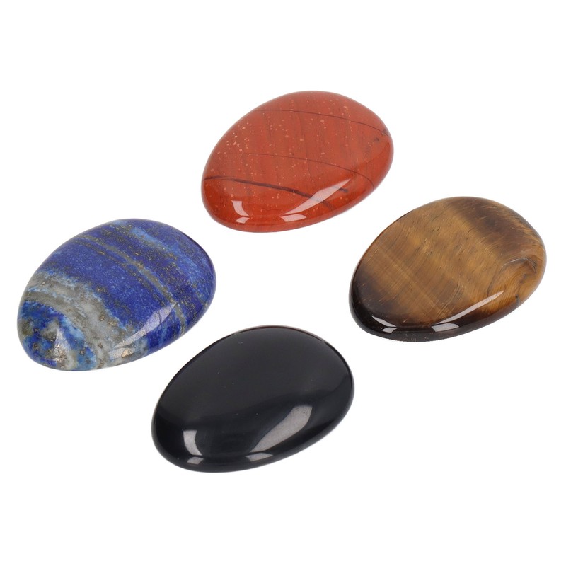 4Pcs Thumb Worry Stone Stress Relief Meditation Small Portable Oval