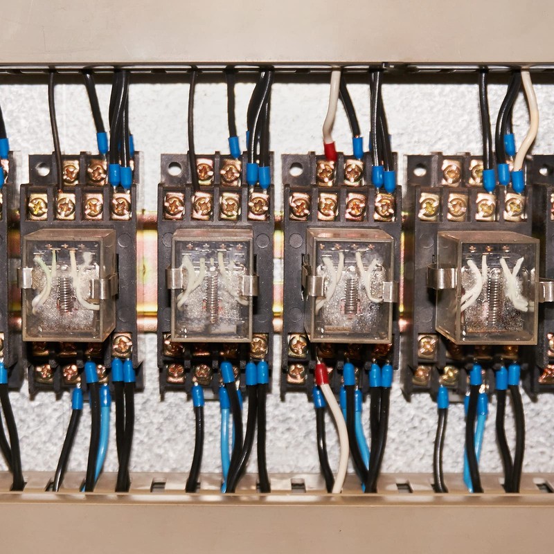 uxcell 2-M4X10 8 Terminals 35mm DIN Rail Mounted Power Relay