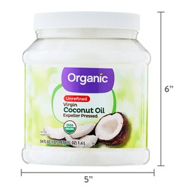 Organic Unrefined Virgin Coconut Oil with No Artificial Flavors or Preservatives (54 Fl Oz)