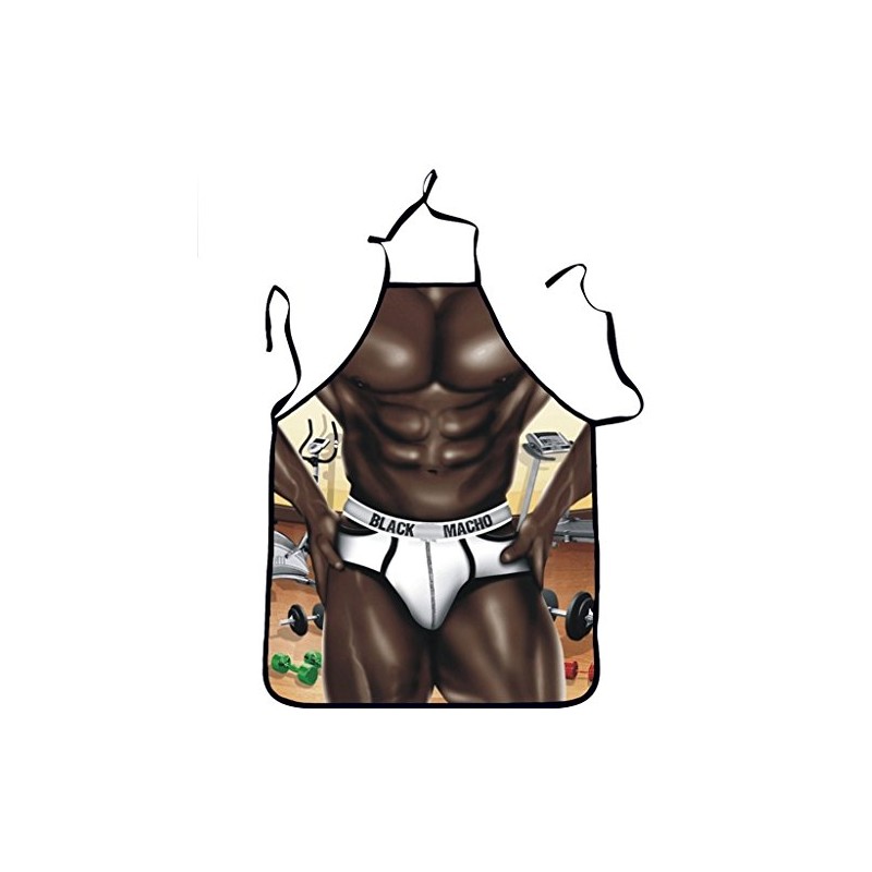 Grembiule da cucina umoristico uomo sexy slip Muscle Black Macho