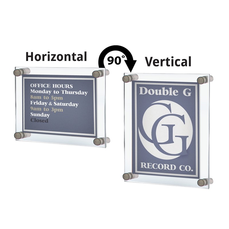 Azar Displays, 105514, Floating Acrylic Wall Frame with Silver Hardware